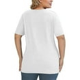 thumbnail image 5 of TQWQT Womens Plus Size Summer Tops 4x-5x Women's 4x Tops and Blouses V Neck Criss Cross Womens Plus Tops Short Sleeve Dressy Casual White Basic Plain Tees Loose Fit Clothes for Women 3XL, 5 of 5
