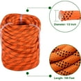 thumbnail image 2 of Double Braid Polyester Rope Pulling Rope Tree Cutting Ropes Multipurpose Bull Rigging 1/2 Inch x 100 Feet Orange, 2 of 5