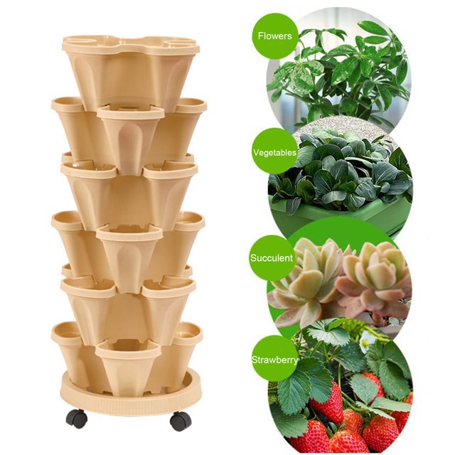 Maceta de flores Vertical apilable de plástico soporte de plántulas decoración Likrtyny de jardín accesorios de macetas apiladas