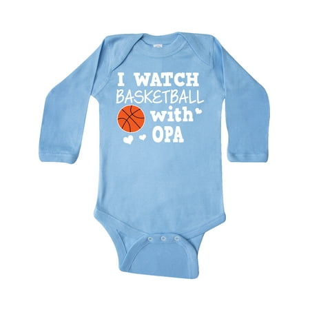 

Inktastic I Watch Basketball with Opa Gift Baby Boy Long Sleeve Bodysuit