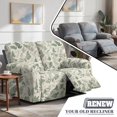 thumbnail image 4 of Jiueut Green Leaf Print Recliner Loveseat Covers, 6 PCS Soft Loveseat Reclining Slipcover Machine Washable Stretchable 2 Seat Reclining Cover, 4 of 7