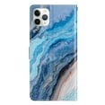 thumbnail image 4 of Nalacover Wallet Case for iPhone 12 Pro / iPhone 12 6.1" with Painting Pattern PU Leather Magnetic Kickstand Flip Folio Cover, Card Slots Holder Soft Silicone Shockproof Protective Case, Blue Marble, 4 of 8