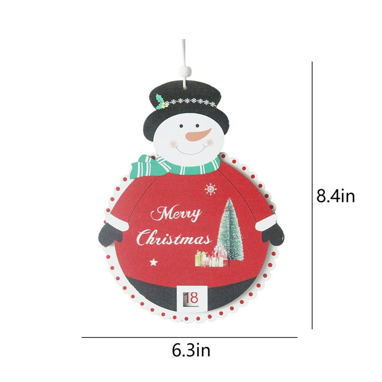 Christmas Wooden Advent Calendar With 24 Hanging Ornaments