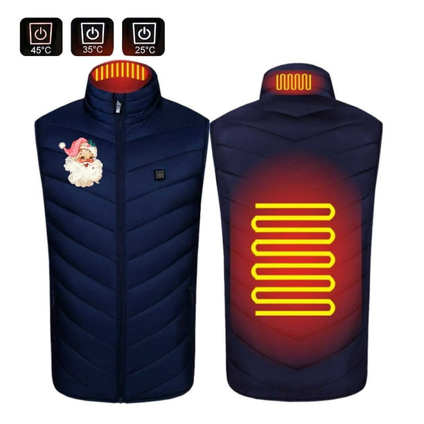 Chaquetas y abrigos casuales sin mangas y sin capucha, con calefacción inteligente a temperatura constante, a prueba de viento y USB, talla grande, para hombre y mujer, chaqueta calefactable de invier