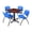 Blue|Cherry, variant on Cain 30" Square Breakroom Table- Cherry & 4 'M' Stack Chairs- Blue