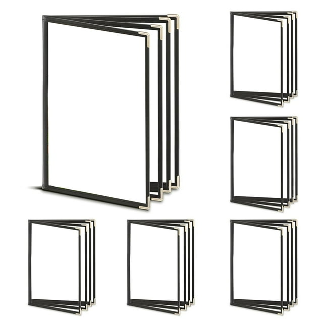 6 Cubiertas de Menú, Soporte para Menú, Vista de 4 Páginas y 8, Libro Transparente de Cubierta de Menú de Restaurante, Se Adapta para Tamaño Estándar de 8,5 X 11 Pulgadas