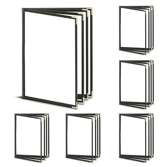 6 Cubiertas de Menú, Soporte para Menú, Vista de 4 Páginas y 8, Libro Transparente de Cubierta de Menú de Restaurante, Se Adapta para Tamaño Estándar de 8,5 X 11 Pulgadas