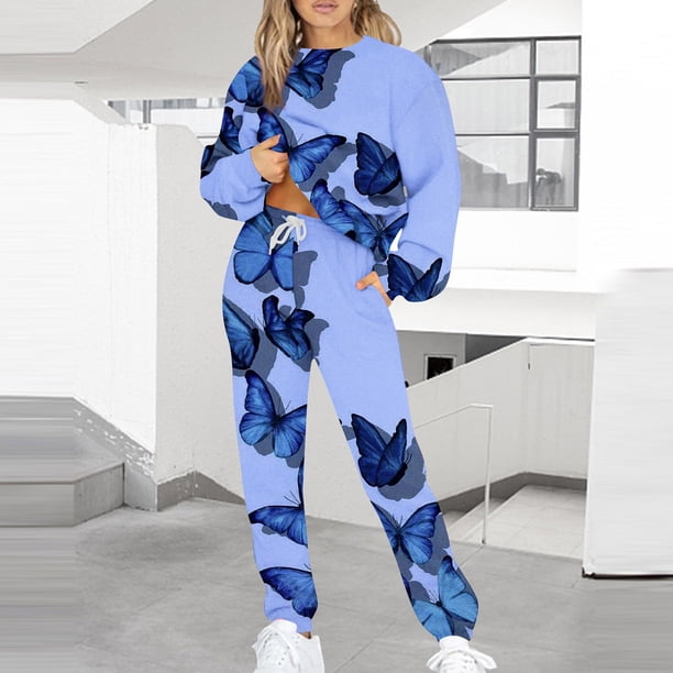 Puntoco Conjunto de sudadera y pantalones de manga larga con estampado informal para mujer Puntoco Puntoco-4734