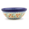 thumbnail image 3 of Polish Pottery 7-inch Bowl (Tulip Vines Theme) Hand Painted in Boleslawiec, Poland + Certificate of Authenticity, 3 of 6