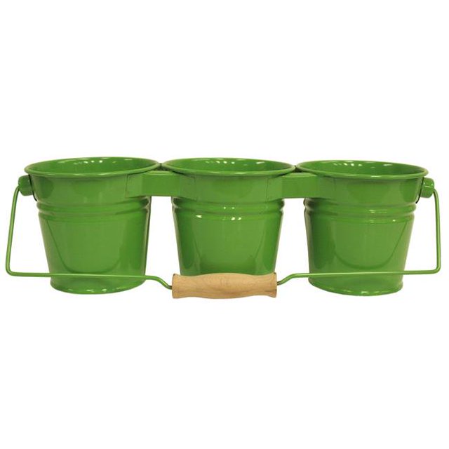Houston International Trading 8331E AG Enameled Galvanized Triple Planter, HotPink