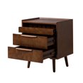 thumbnail image 4 of 28" Tall 3 Drawers End Table with Charging Station Storage Table Walnut, 4 of 6