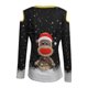 thumbnail image 5 of Pntutb Mujeres Moda Navidad Elk Imprimir Sexy fuera del hombro top Trompeta Camiseta de manga larga Pntutb Pntutb-7750, 5 of 5