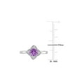 thumbnail image 2 of 5/8 Carat (Ctw) Amethyst Halo Ring with Diamonds in Sterling Silver for Women, 2 of 6