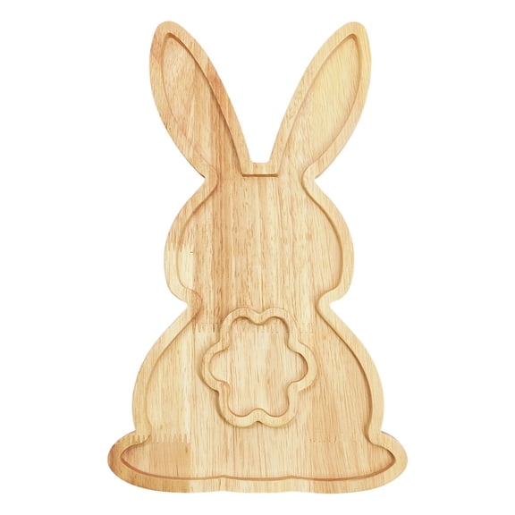 YCCMML Bunny Cutting Board, Wooden Easter Cheese Board Shaped Serving Tray for Charcuterie & Holiday Plates