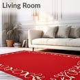 thumbnail image 2 of ODIKA 6'x9' Machine Washable Non-Slip Area Rug, Enchanted Moon Phases with Floating and Whimsical Sky High Traffic Rug with Pad, Red, 691529, 2 of 8