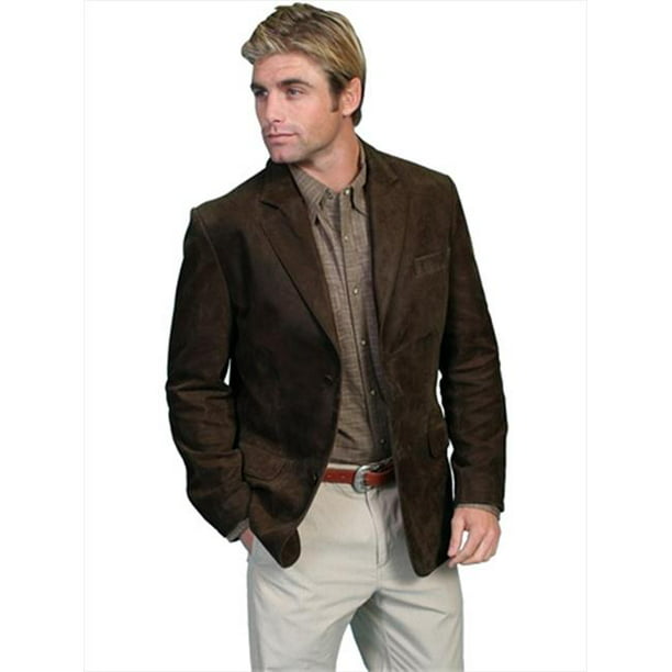 NewGroove - Mens Leather Wear Western Blazer, Brown, XXL - Walmart.com ...