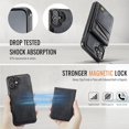 thumbnail image 3 of Decase Premium Magnetic Flip Detachable Wallet Case for iPhone 16 Plus,Shock-Absorbent PU Leather + TPU Back Cover with Credit Card Slots, Anti-Scratch,Fit Mag-Safe Car Mount,Black, 3 of 9