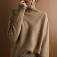 thumbnail image 5 of Womens Sweaters For Women Sweaters Turtleneck Loose Casual Literary Knit Pullover Sweater Soft Knitting Cotton Material Autumn Winter Fashion Fall Sweaters For Women, 5 of 5