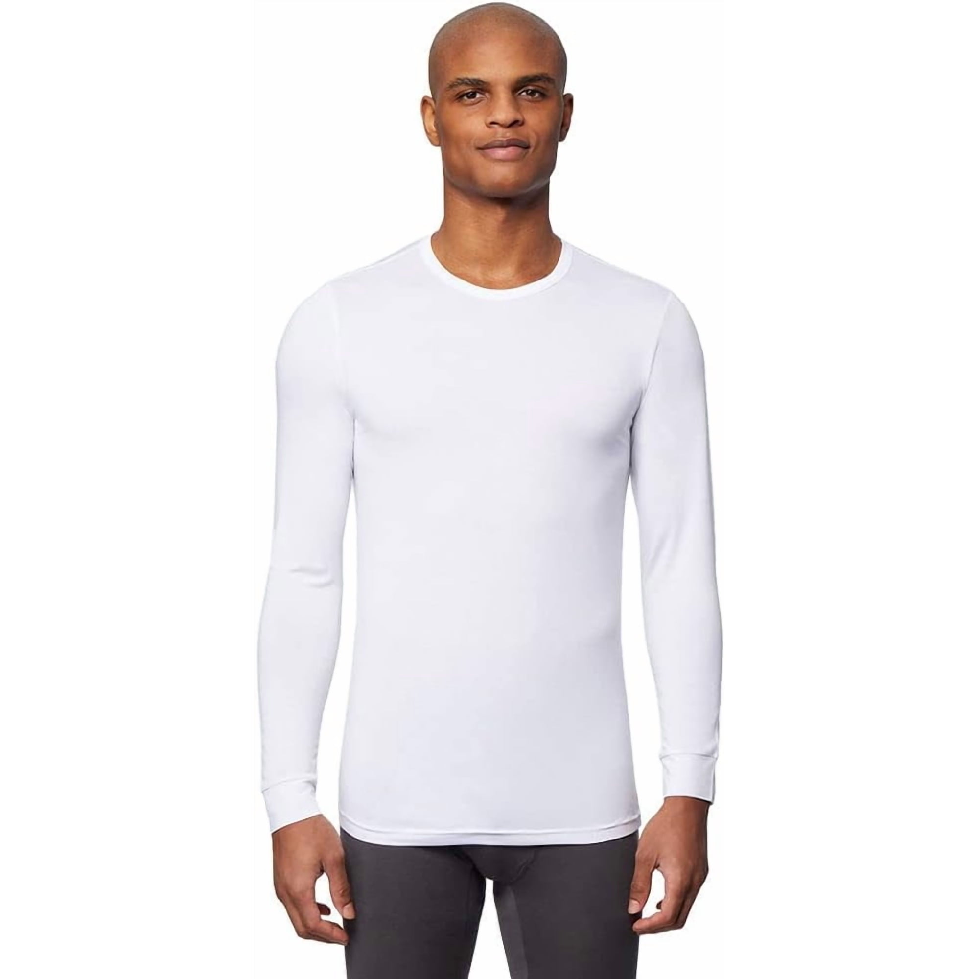 32 Degrees Men's Lightweight Baselayer Crew Top | Long Sleeve | Form Fitting | 4-Way Stretch | Thermal - Small