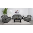 thumbnail image 2 of Nova 3-piece Upholstered Motion Reclining Sofa Set Dark Grey, 2 of 5