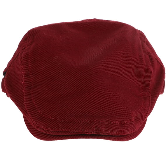 PENIKOKO Red Vintage Washed Newsboy Flat Cap Adjustable Breathable Beret Hat for Party and Everyday Style