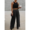 thumbnail image 2 of Pantalones cargo Dokotoo negros de cintura alta y pierna ancha para mujer, 2 of 7
