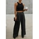 thumbnail image 2 of Pantalones cargo Dokotoo negros de cintura alta y pierna ancha para mujer, 2 of 7