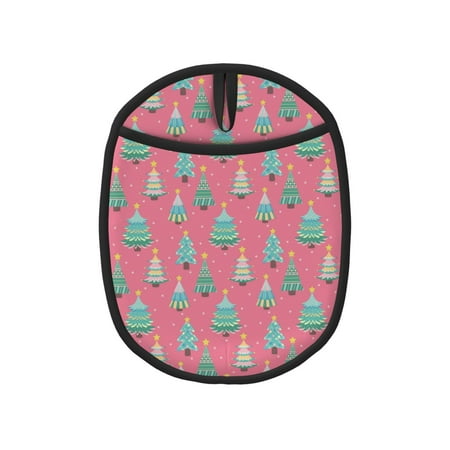 

Matuu Pastel Christmas Trees on Pink for Non Slip Pot Holder for Kitchen Baking and Cooking Silicone Pot Mat Mitten With Hanging Loop Heat Resistant 7.5 x 9.4 Inches