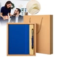 thumbnail image 2 of 1 Pc A5 Lined Faux Leather Journal Notebook Hardcover Journal Set with Pen and Gift Box Thick Ruled Paper Daily Notebook Strap Loop Journal Notebooks for Travel Work Writing, 5.71"x8.35", Dark Blue, 2 of 9