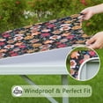 thumbnail image 6 of Pioneer Flower Floral Print Pattern Square Fitted Tablecloth with Elastic Edge,Square Table Cover,Washable Elastic Table Cover for Home Kitchen Party Decor 36"x36", 6 of 6