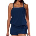 thumbnail image 1 of Trajes de baño tankini qucoqpe para mujer, trajes de baño de dos piezas lisos, trajes de baño holgados en liquidación, 1 of 1
