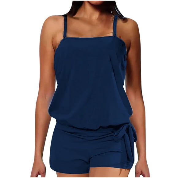 Trajes de baño tankini qucoqpe para mujer, trajes de baño de dos piezas lisos, trajes de baño holgados en liquidación