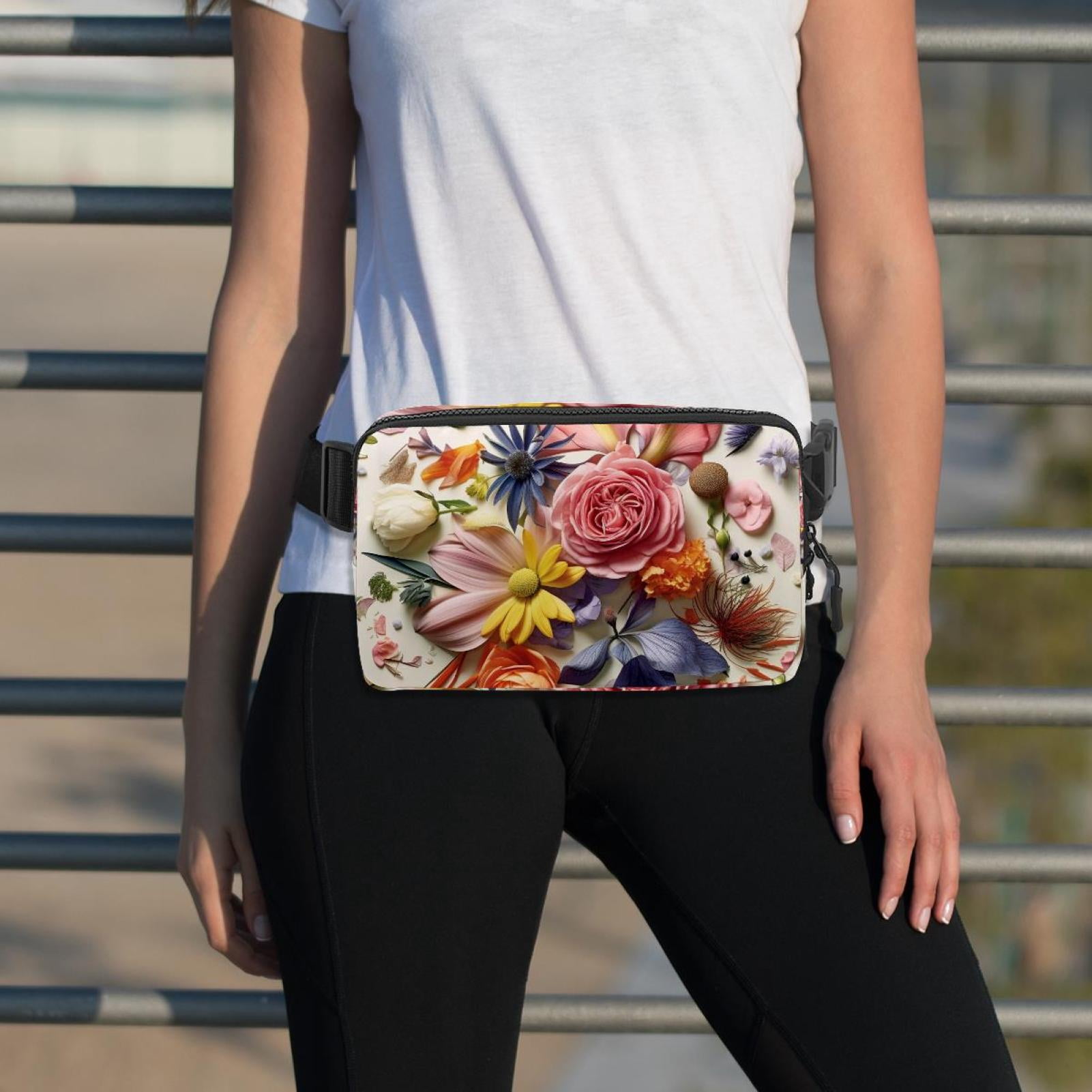 Minced flower Lightweight Adjustable Waist Pack with Extension Strap - Unisex Fanny Pack Money Belt