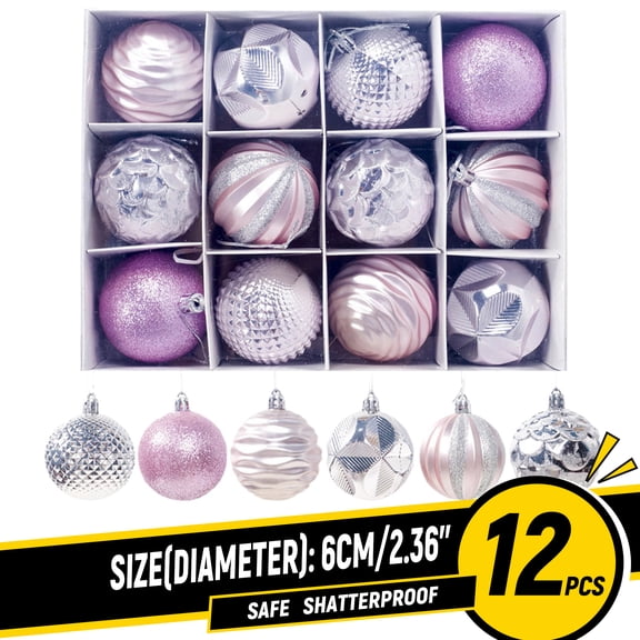 Twfbrm 24PCS Christmas Balls Ornaments,6cm/2.4in Gold Painted Shatterproof Festive Wedding Hanging Ornaments Christmas Tree Decoration