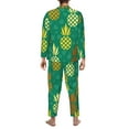 thumbnail image 5 of Kll Pineapples1 Sleepwear Mens Flannel Pajamas,Long Cotton Pj Set, 5 of 9