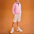 thumbnail image 2 of Mercatoo Teen Boys Long Sleeve Shirts Quarter Zip Pullover Sweatshirt Kids Trendy Fall Athletic Jacket Youth Half Zip Up Hoodie, 2 of 9