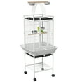 thumbnail image 1 of PawHut 61.5 Inch Bird Cage Parakeet House for Cockatiel with Stand, White, 1 of 10