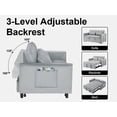 thumbnail image 5 of Howcool 55" 3 in 1 Convertible Sleeper Sofa Bed, Pull Out Loveseat Couch with Storage Pocket,Light grey, 5 of 7