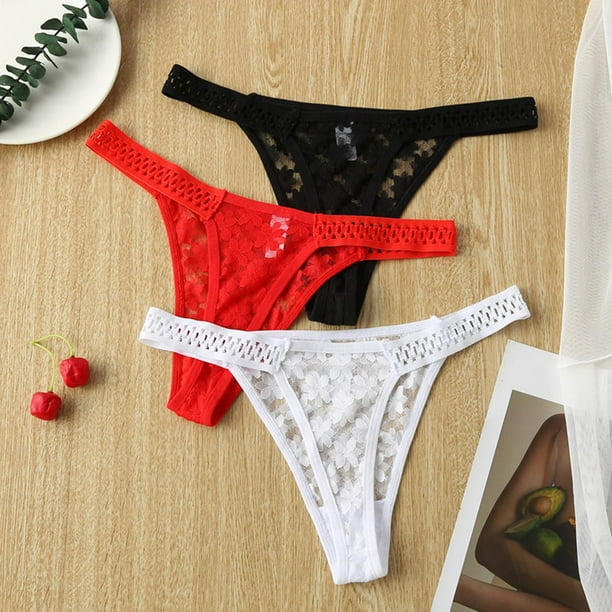 3x Tangas de mujer Ropa interior Transparente Lenceria de bajo Tangas L Zulema Mujeres tangas Walmart en linea