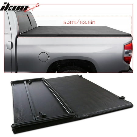 Cab 8' Bed Cover - Fits 06-08 Raider 05-11 Dakota Quad Cab 5.3ft Short Bed Black Tonneau Cover