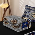 thumbnail image 5 of jejeloiu Vintage Aztec Geometric Zipper Twin Comforter Sets with Fitted Sheet and 2 Pillowcases,Nautical Tribal Zipper Bedding Set For Boys,Blue Gray,Black Reversible,4-Piece, 5 of 7