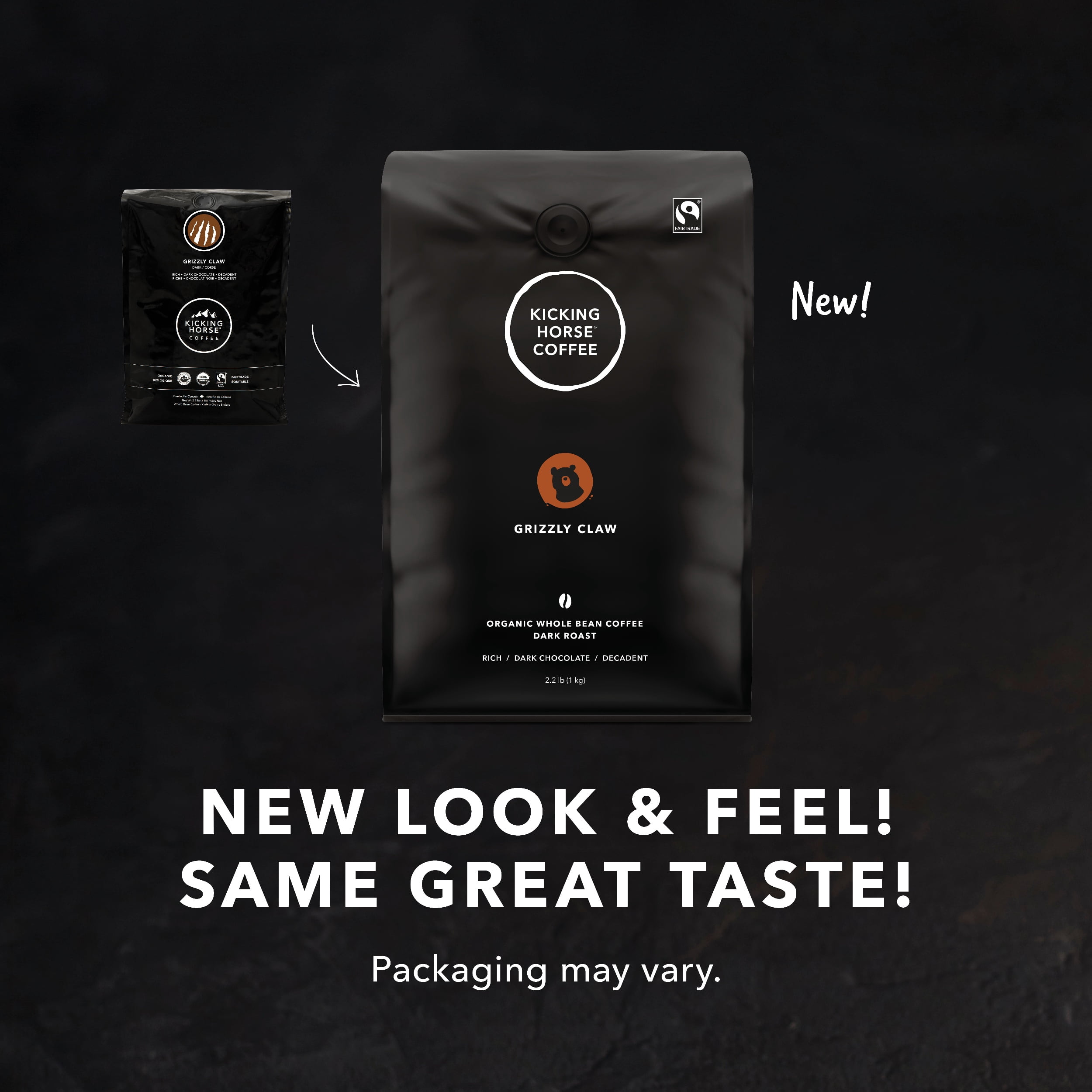 Kicking Horse Coffee, Grizzly Claw, Dark Roast, Whole Bean, 2.2 lb (Pack of 6)