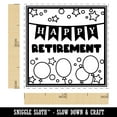 thumbnail image 2 of Happy Retirement Stars and Balloons Self-Inking Rubber Stamp Ink Stamper - Yellow Ink - Small 1 Inch, 2 of 7