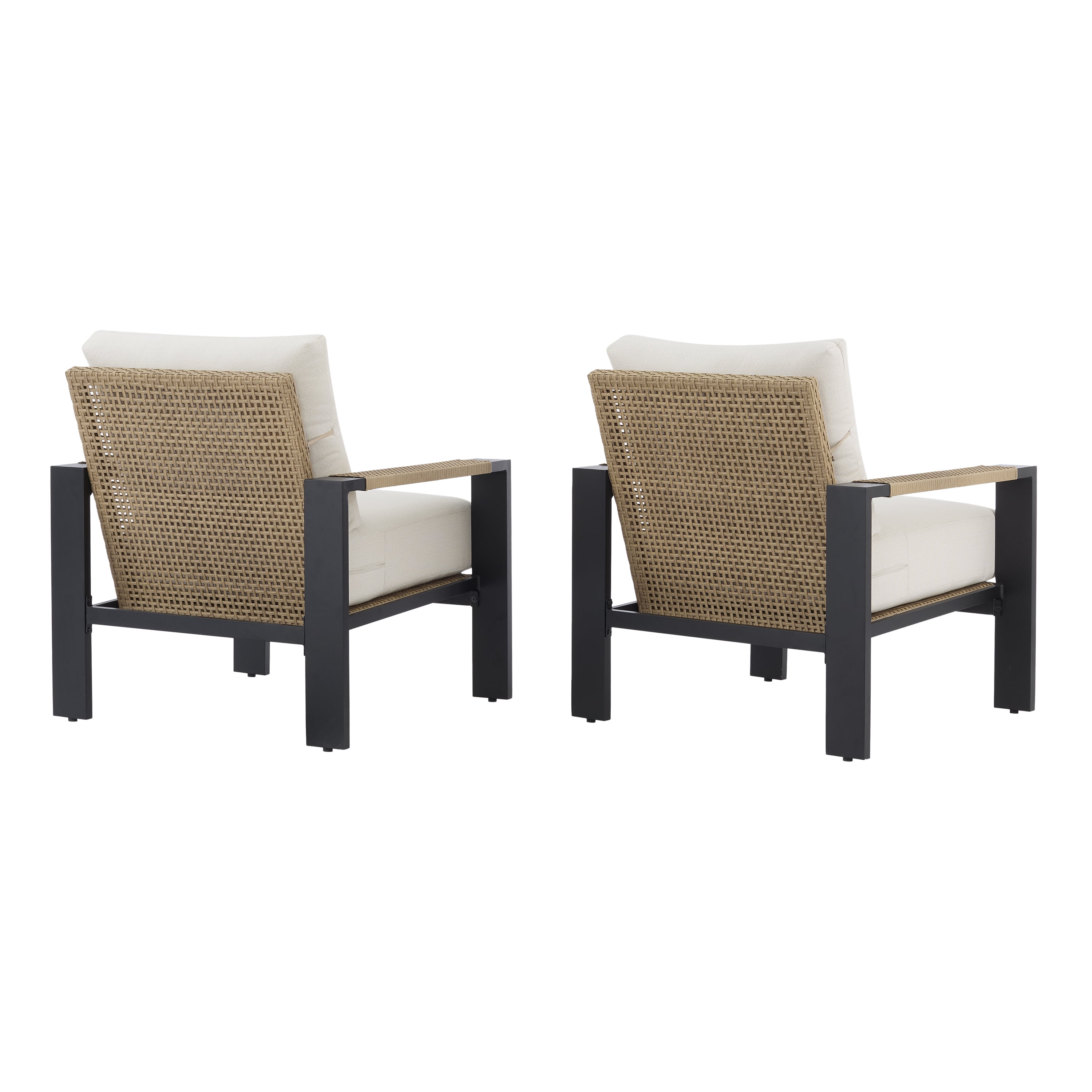 Better Homes & Gardens Ventura 2-Piece Outdoor Wicker Chat Chair, Beige