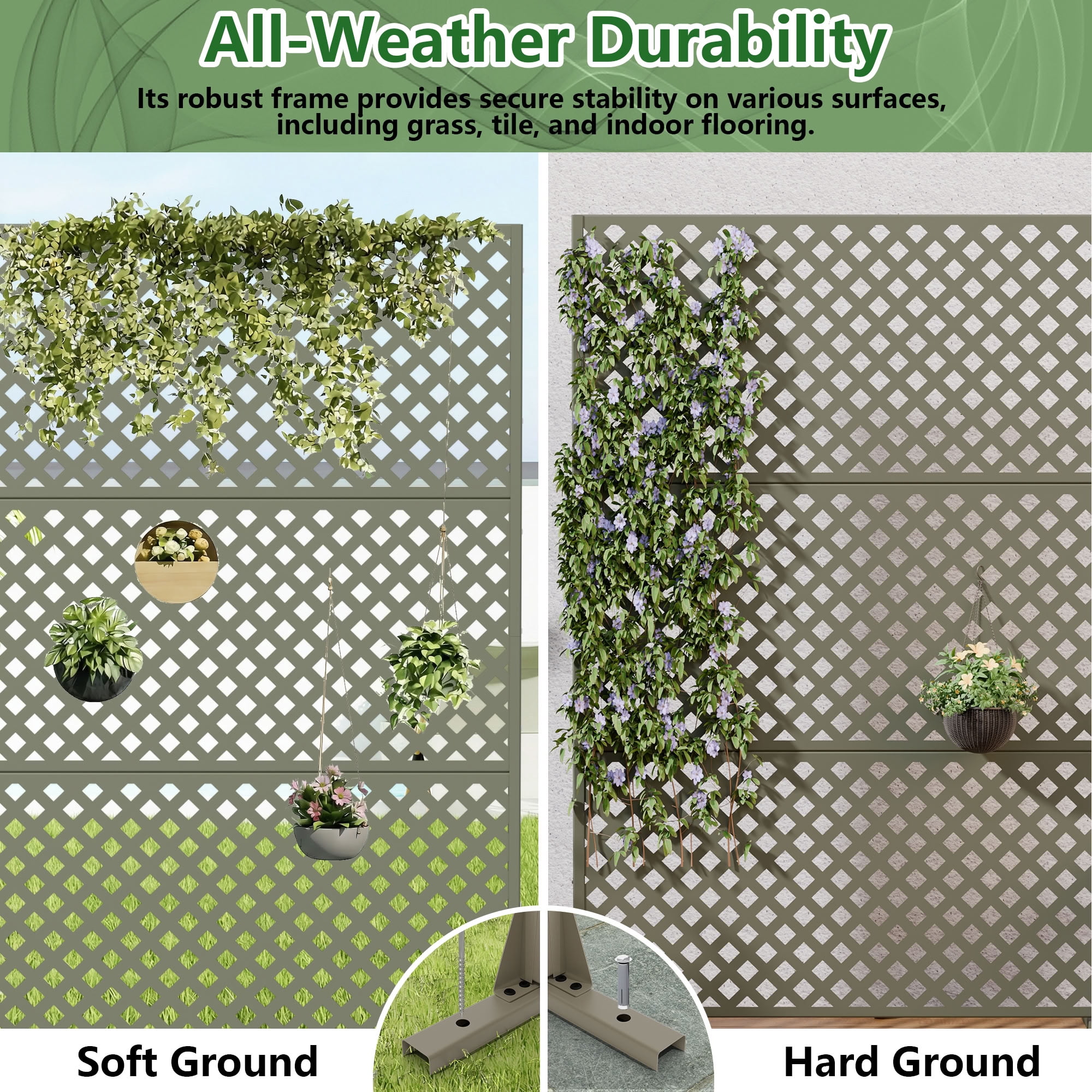 MAYEERTY 72*47in Outdoor Privacy Screen, Contemporary Style Metal Privacy Panel, Privacy Divider for Patio, Balcony, Backyard, Garden