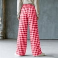 thumbnail image 5 of Asxite Womens Pajama Pants Plaid Print Elastic Waist Straight Leg Loose Breathable Bottoms, 5 of 7