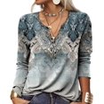 thumbnail image 2 of Blusas vintage para mujer, tops elegantes de manga larga para mujer, tops y blusas florales para mujer, ropa boho para mujer, 2 of 5