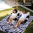 thumbnail image 5 of Smiry Outdoor Rugs 8x10, Waterproof Plastic Straw Indoor Outdoor Mat for Patio, RV Camping, Deck,Porch, Navy & White, 5 of 9