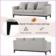 thumbnail image 2 of Mirod Modern 3-Seat Polyester Sofa with Solid Wood Legs | Gray | Comfortable for Living Room & Study, 2 of 15