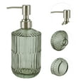 thumbnail image 5 of Unique Bargains 1 Pc Classic Vertical Lines Soap Pump Dispenser for Bath 450ml Green Silver Tone, 5 of 6